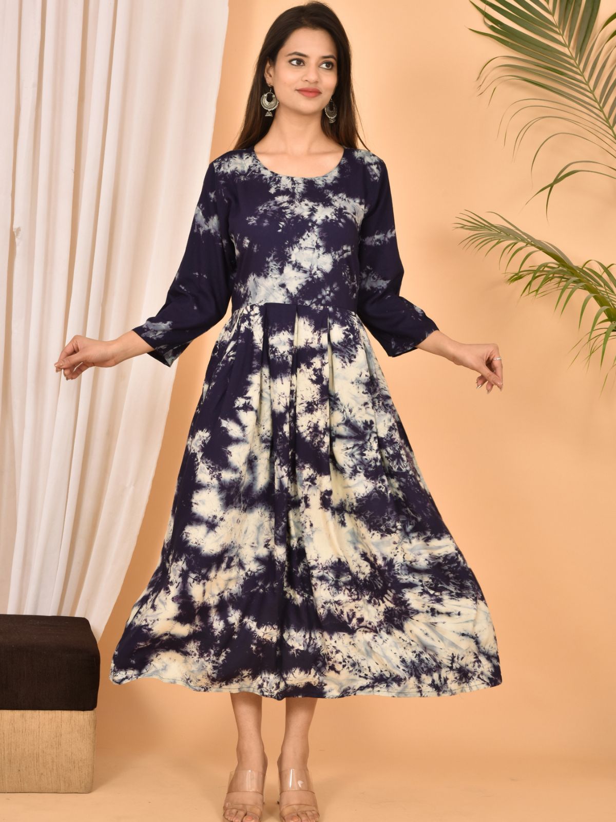 Navyblue Printed Maxi Dress