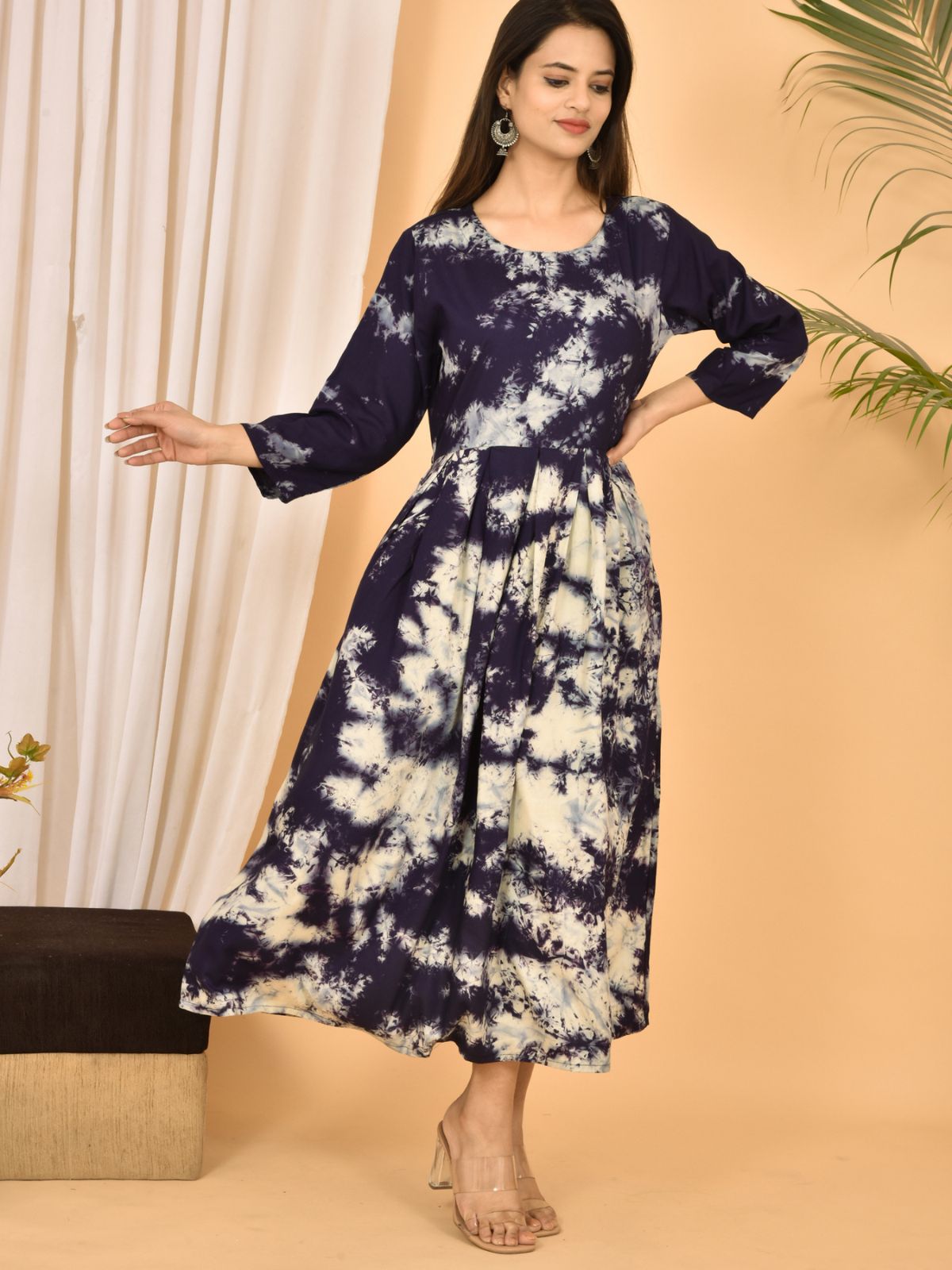 Navyblue Printed Maxi Dress