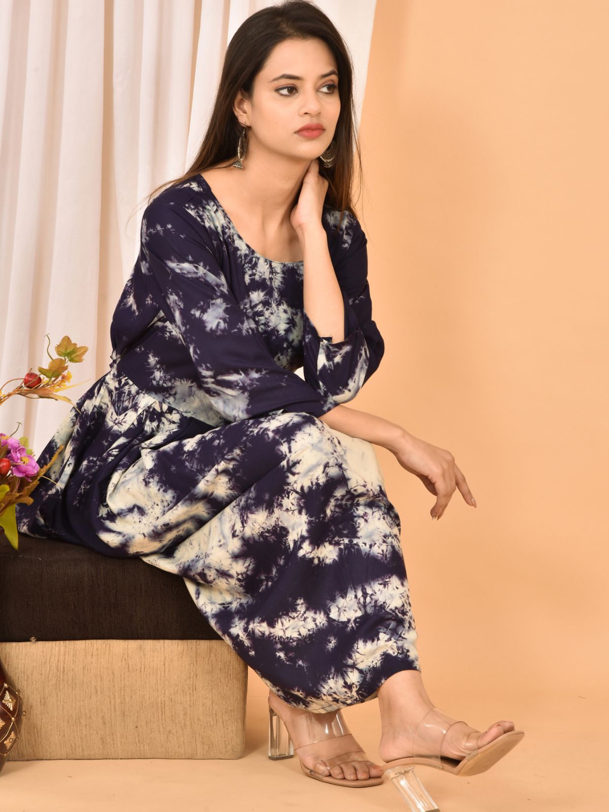 Navyblue Printed Maxi Dress
