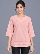 Peach Cotton Leared Tops