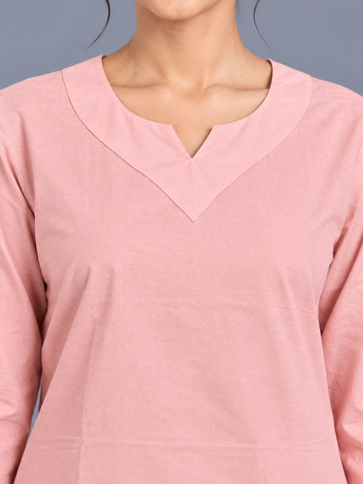 Peach Cotton Leared Tops