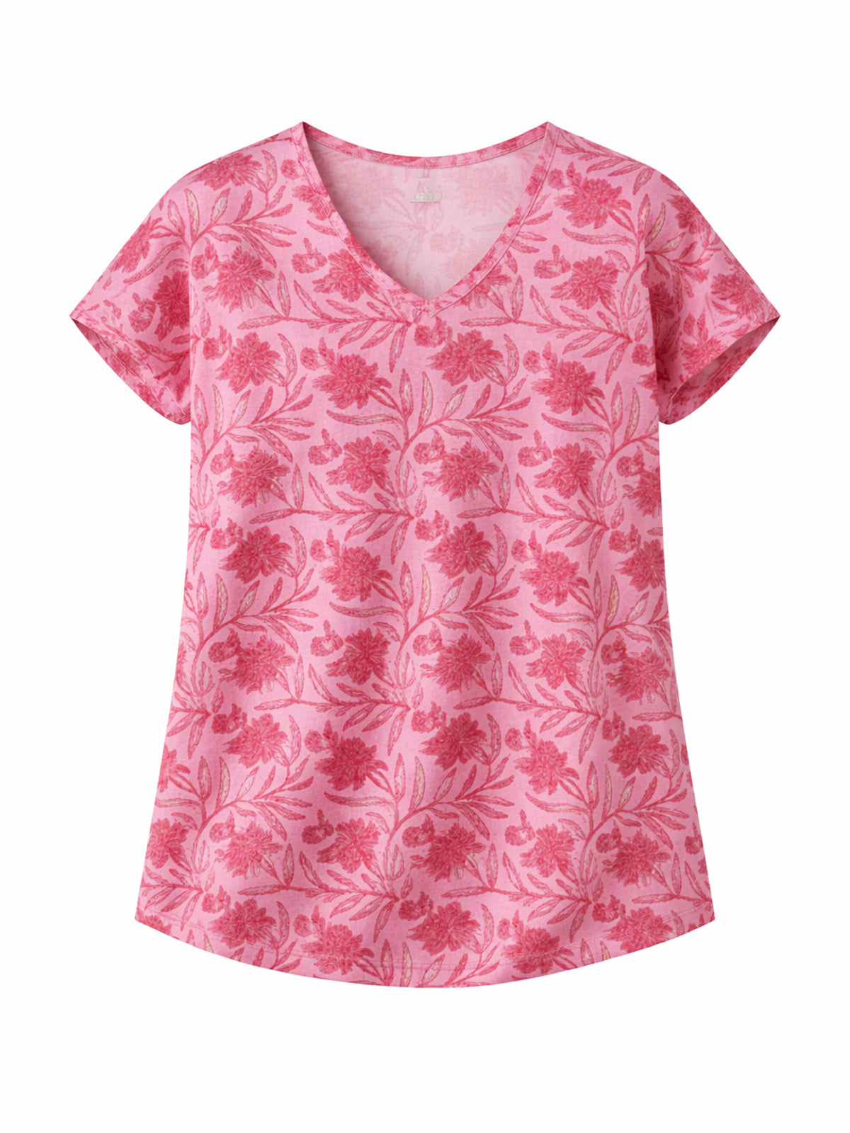 Pink Airy Linen Cotton Printed Top