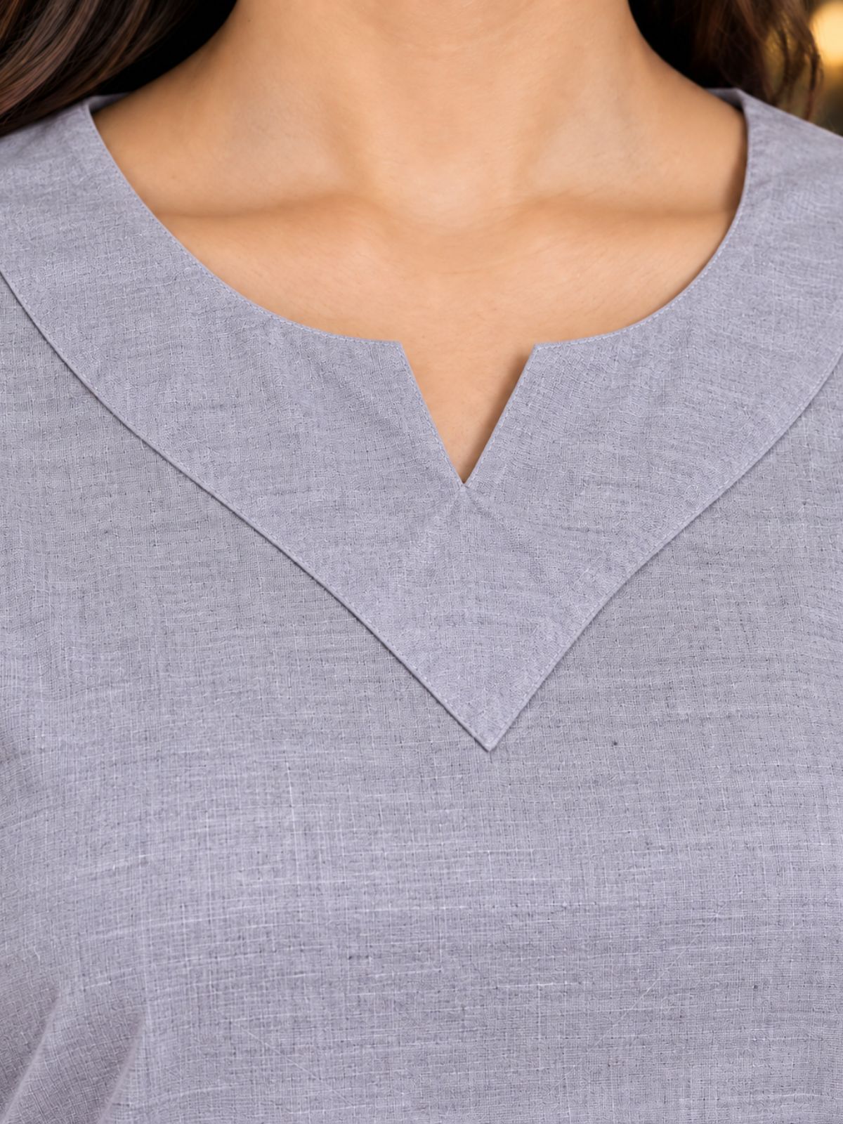 Purple Cotton Leared Tops