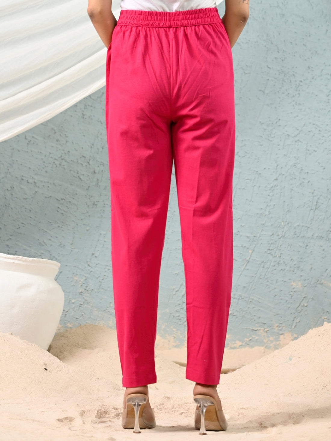 Rani Regular Fit Elastic Cotton Trouser