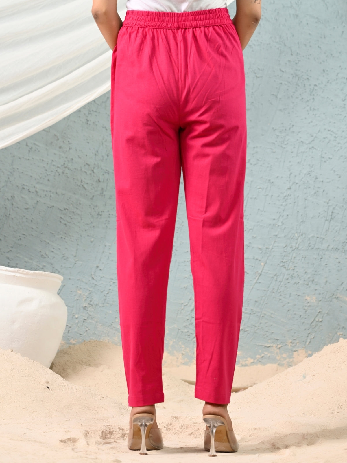 Rani Regular Fit Elastic Cotton Trouser