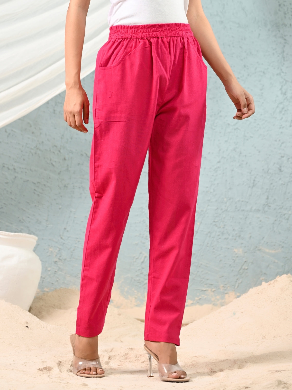 Rani Regular Fit Elastic Cotton Trouser