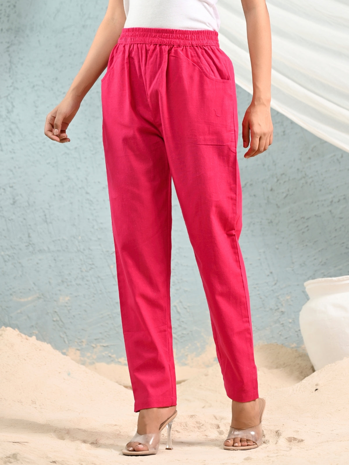 Rani Regular Fit Elastic Cotton Trouser
