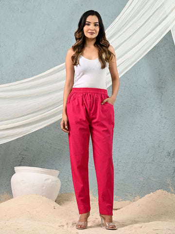 Rani Regular Fit Elastic Cotton Trouser