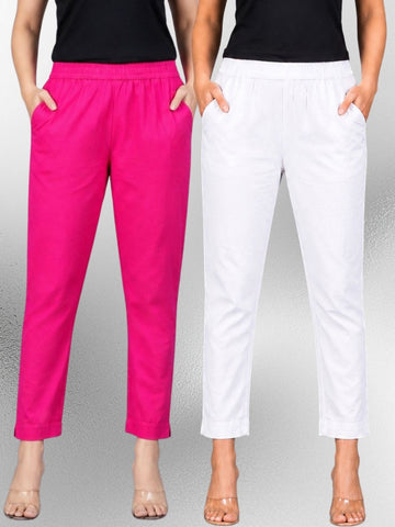 Rani & White Regular Fit Elastic Cotton Trouser Combo