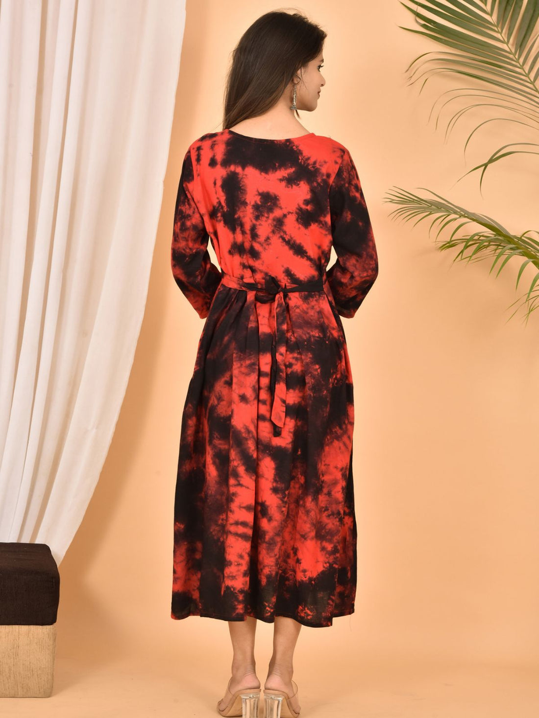 Red Printed Maxi Dress