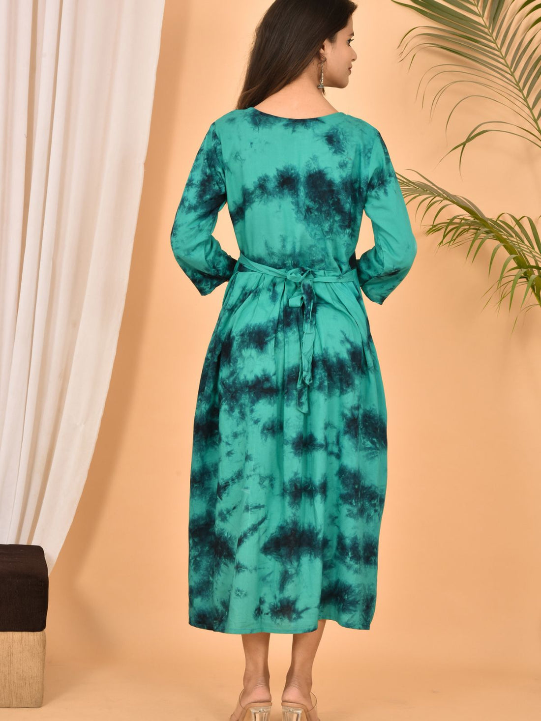 Turquoise Printed Maxi Dress