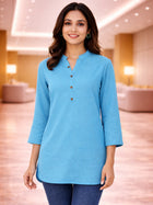 Turquoise Everyday Cotton Tops