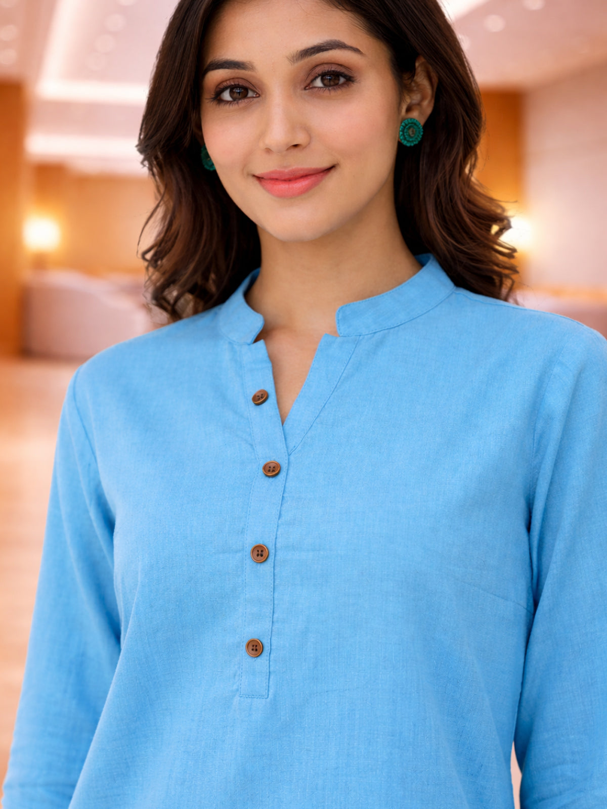 Turquoise Everyday Cotton Tops