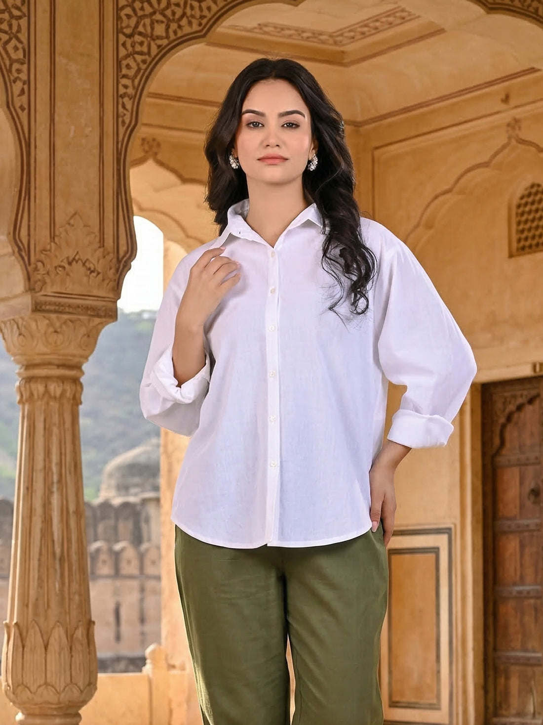 White Oversized Cotton Shirt