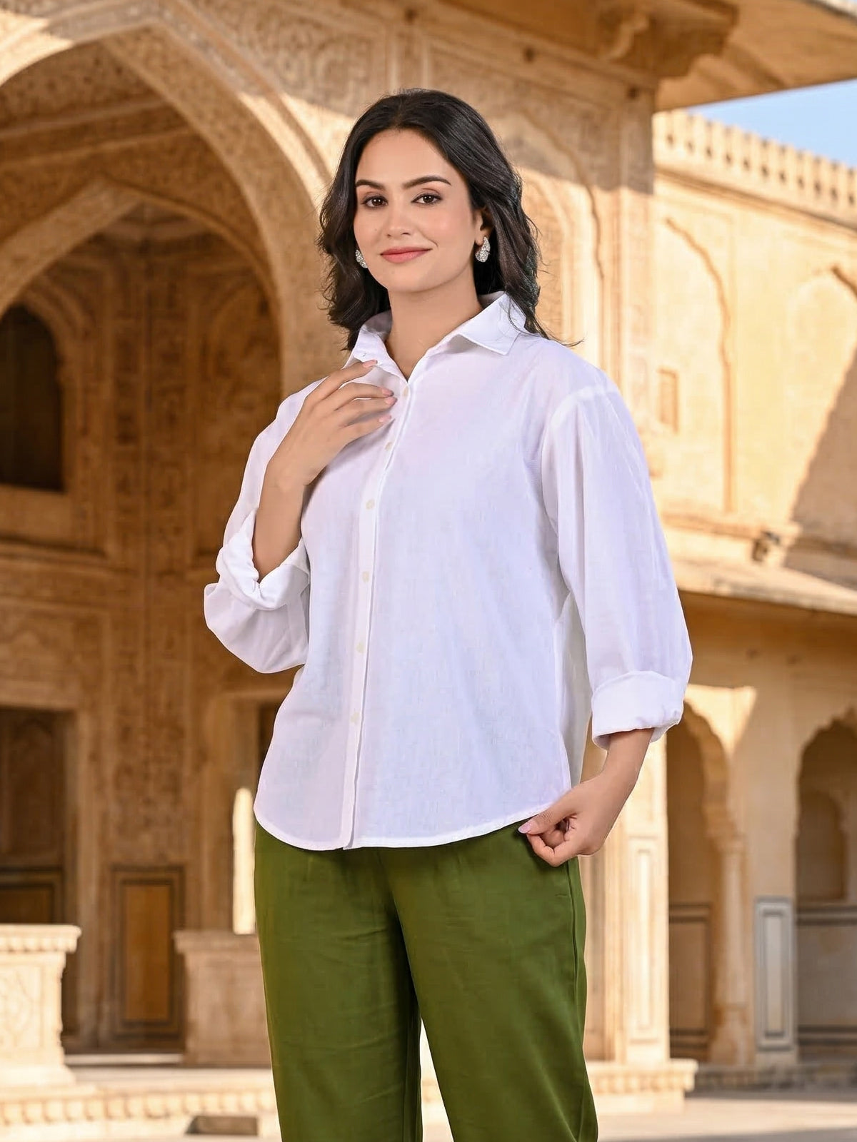 White Oversized Cotton Shirt