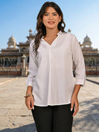 White Viscose Pleated Top
