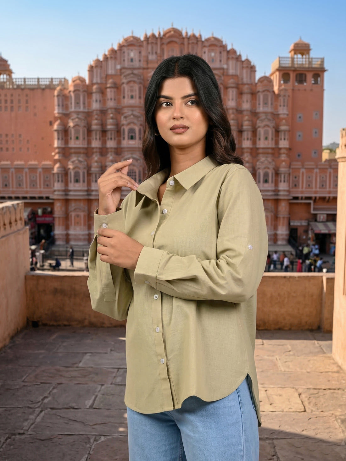 Beige Airy Linen Shirt