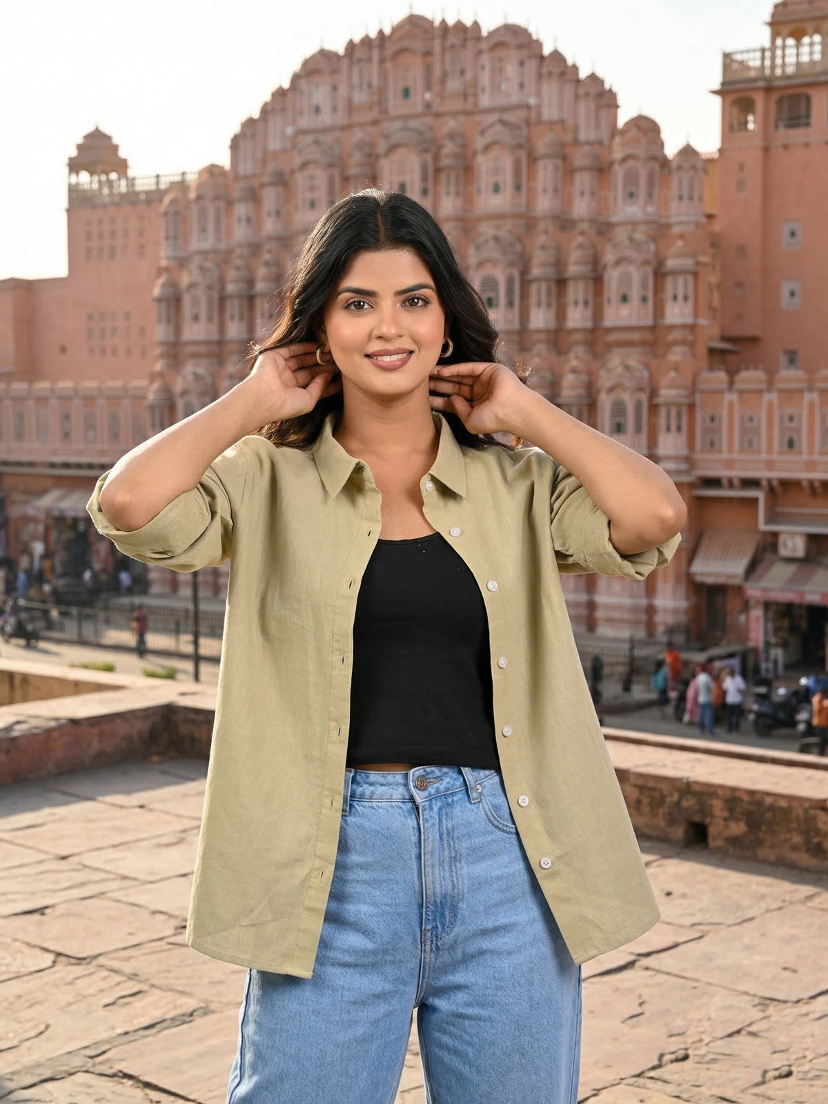 Beige Airy Linen Shirt