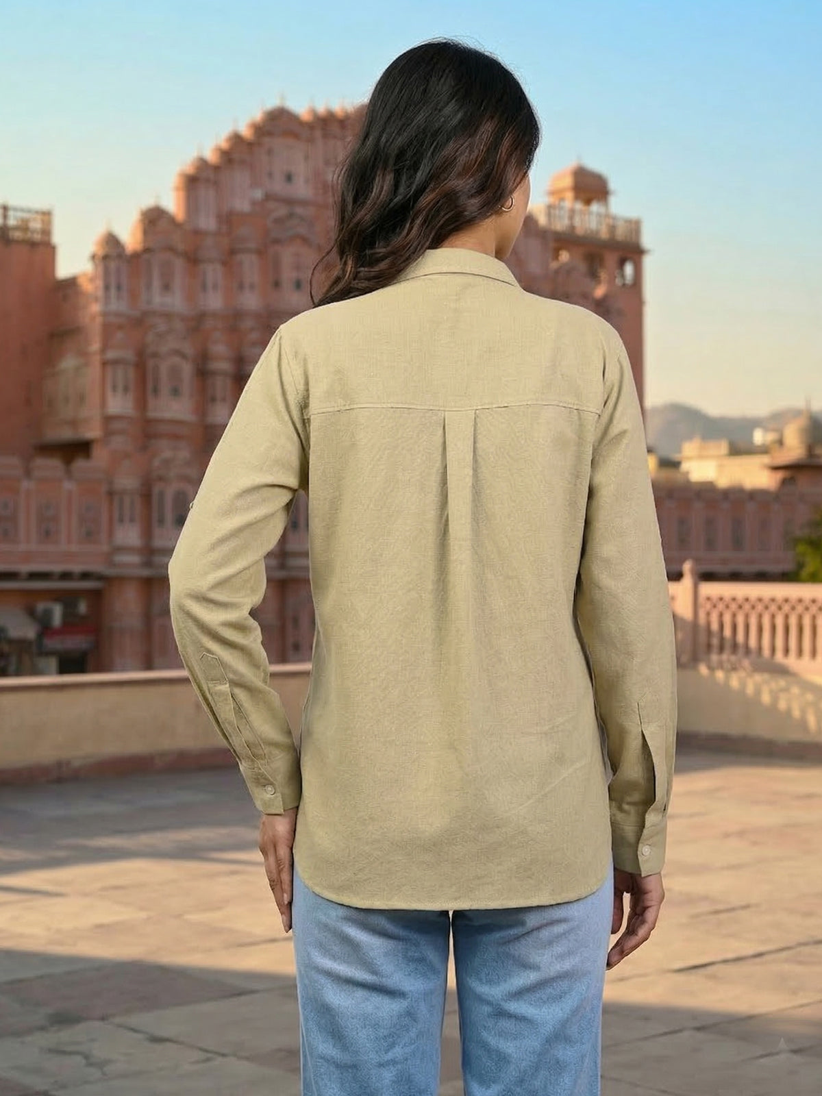 Beige Airy Linen Shirt