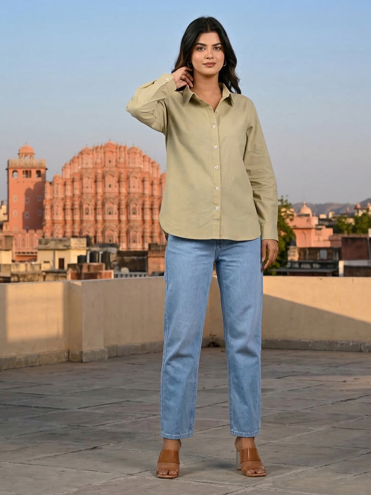 Beige Airy Linen Shirt