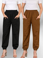 Black & Brown Four Pocket Cotton Cargo Pants Combo