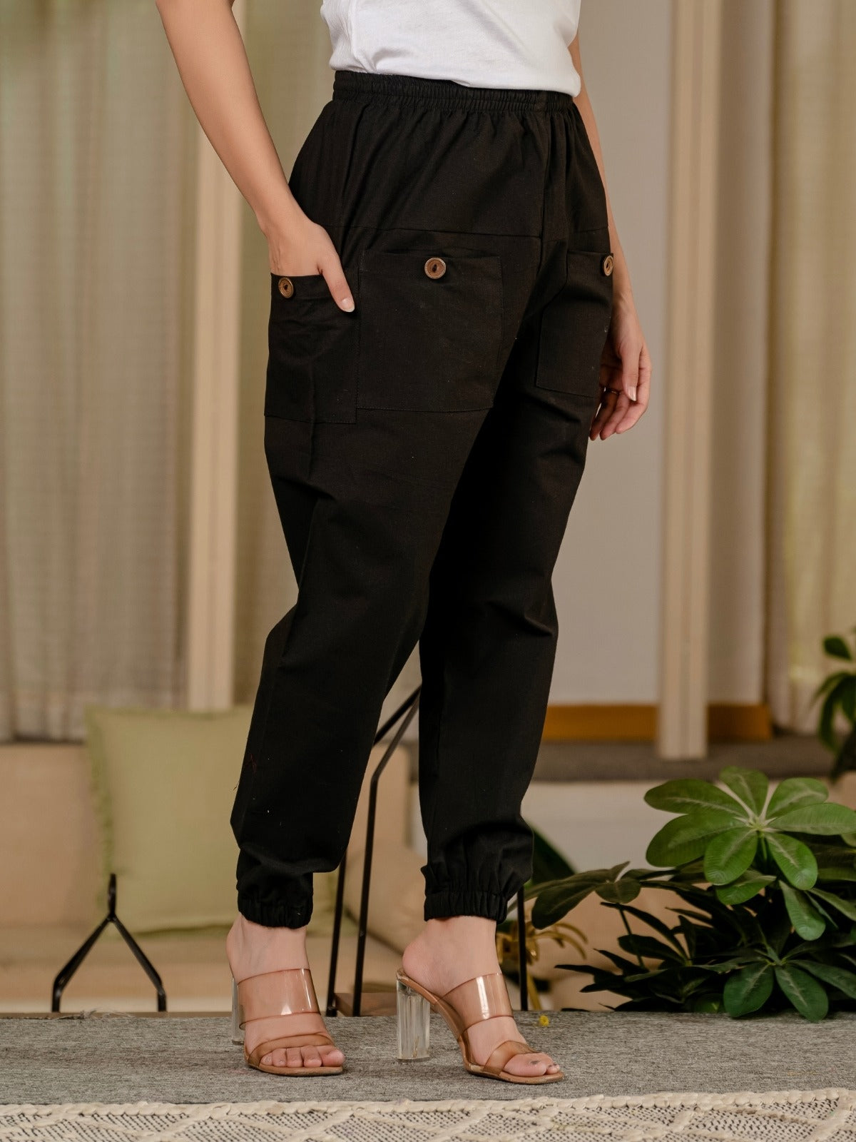 Black & Brown Four Pocket Cotton Cargo Pants Combo