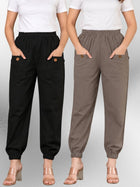 Black & Grey Four Pocket Cotton Cargo Pants Combo