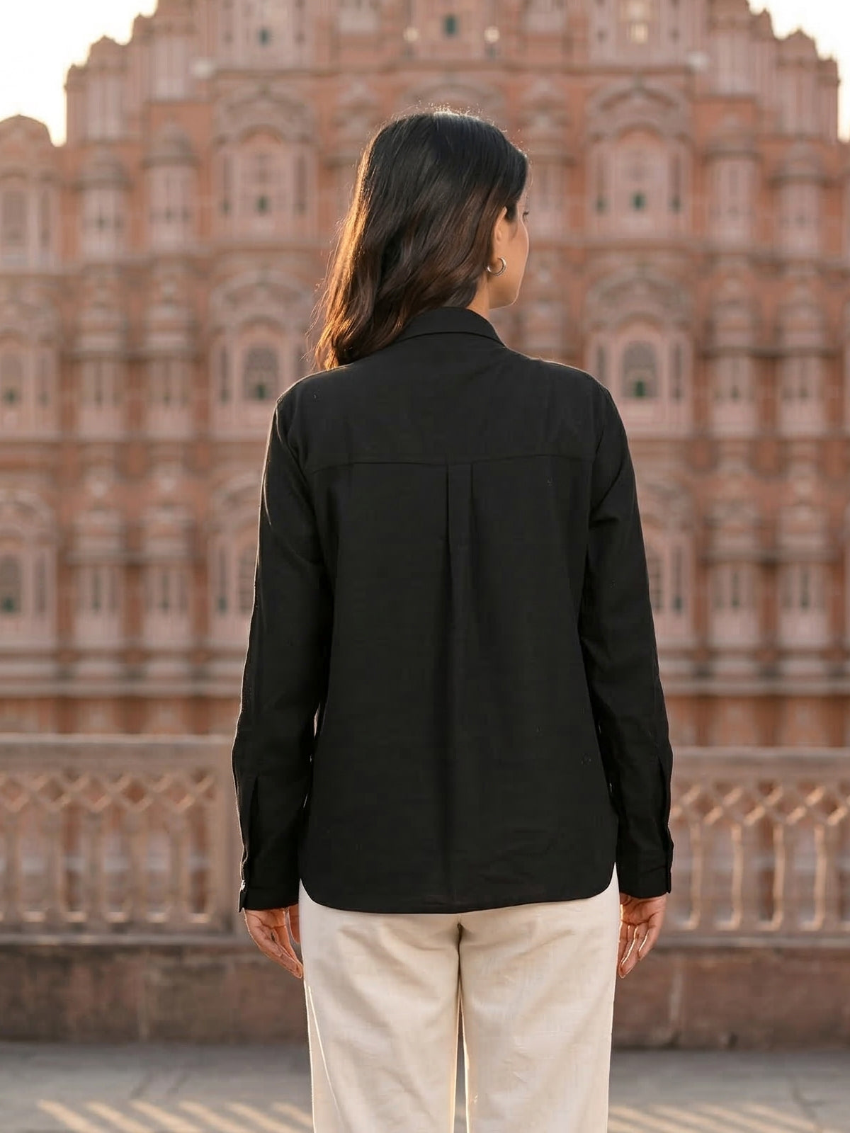 Black Airy Linen Shirt