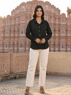 Black Airy Linen Shirt