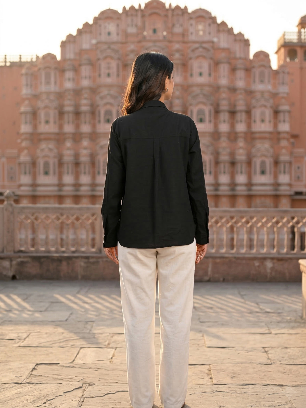 Black Airy Linen Shirt