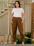 Brown Four Pocket Cotton Cargo Pants
