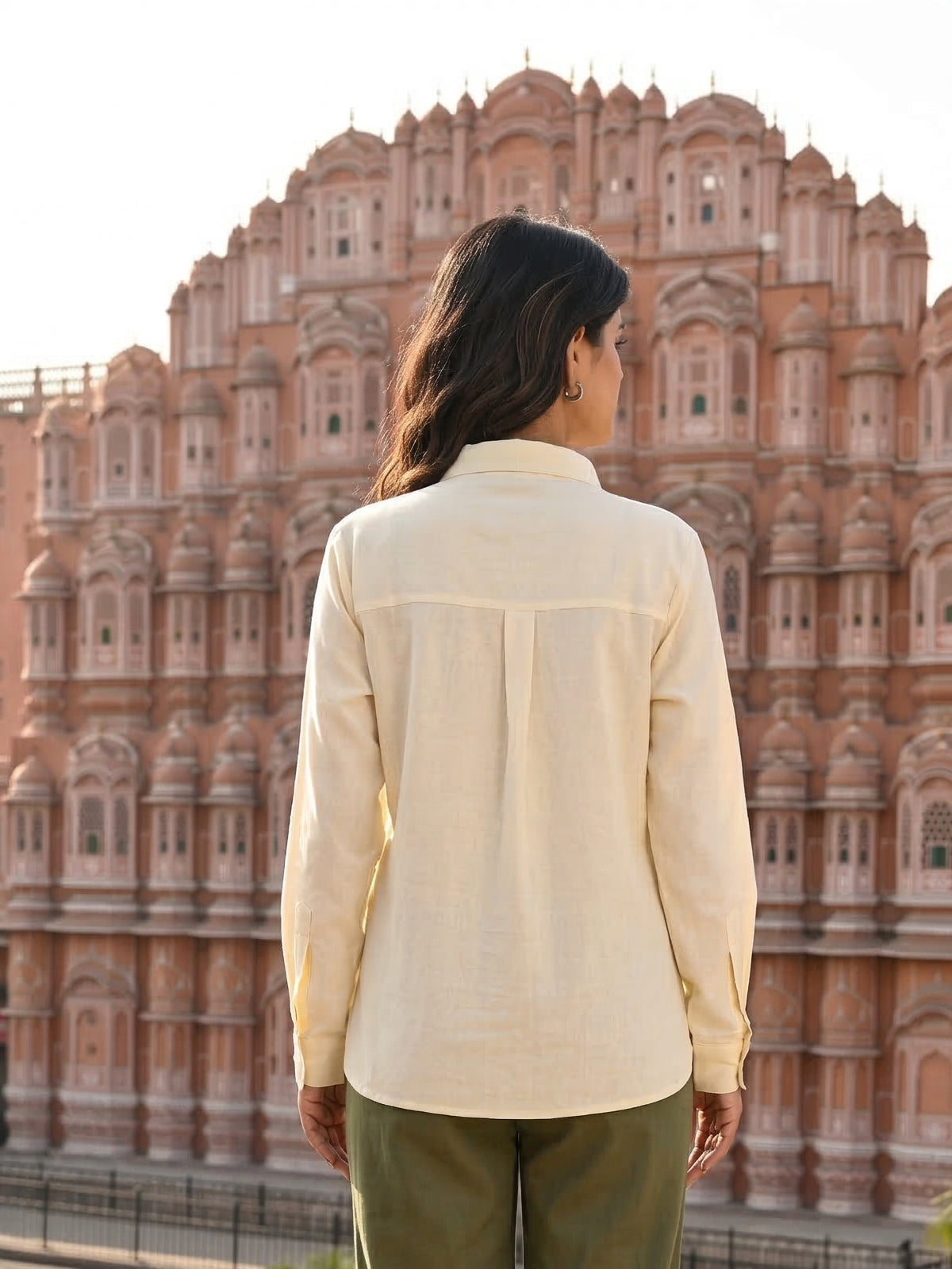 Cream Airy Linen Shirt