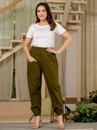 Dark Green Four Pocket Cotton Cargo Pants