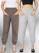 Grey & Melange Four Pocket Cotton Cargo Pants Combo