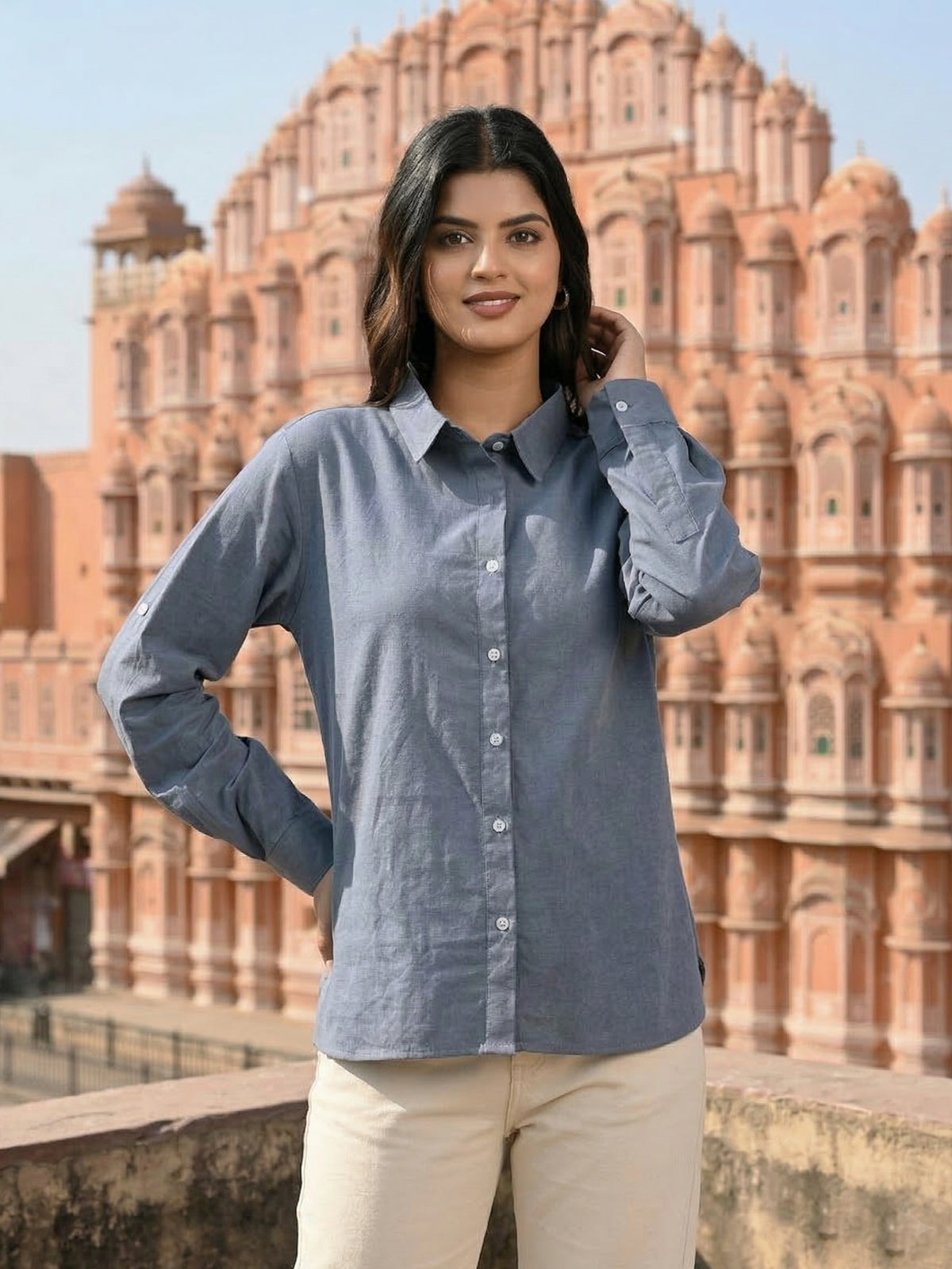 Grey Airy Linen Shirt