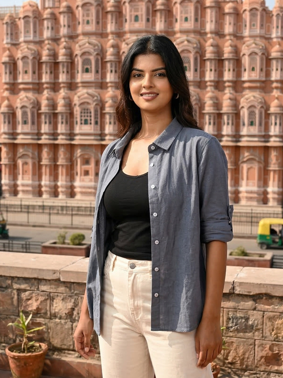 Grey Airy Linen Shirt