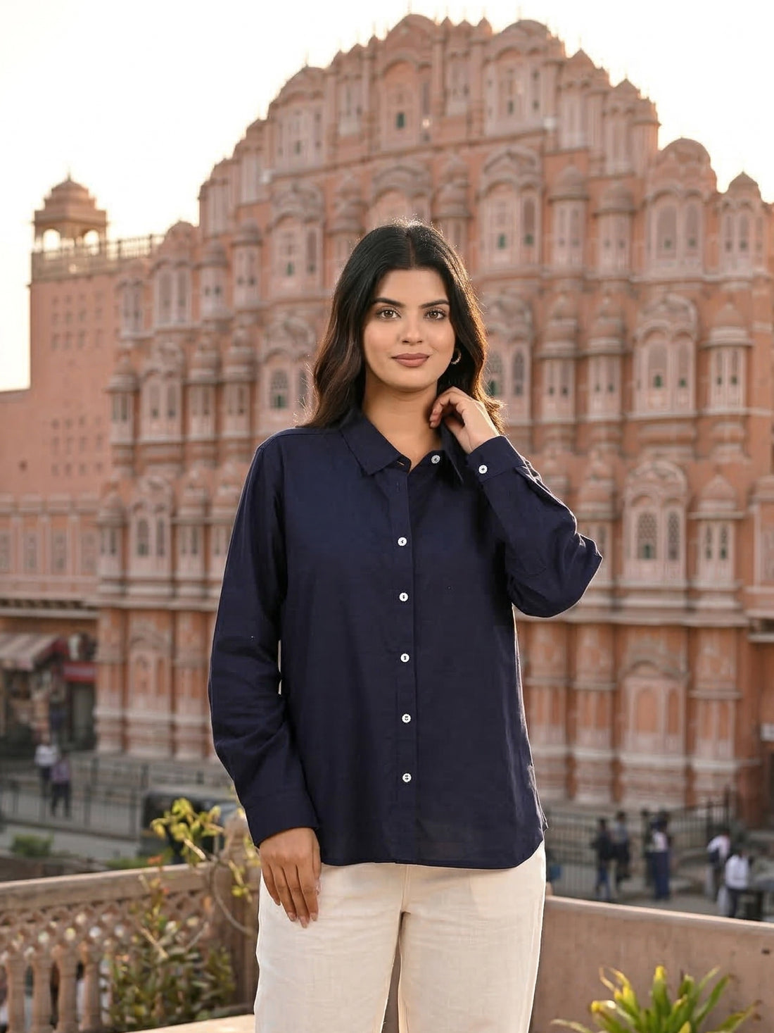 NavyBlue Airy Linen Shirt