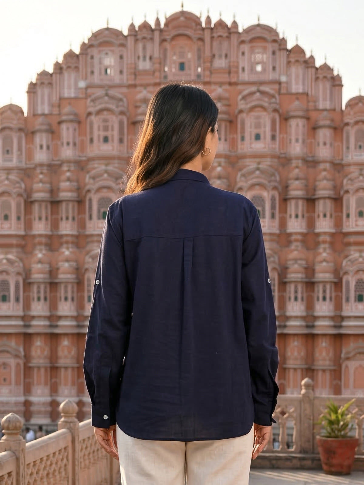 NavyBlue Airy Linen Shirt