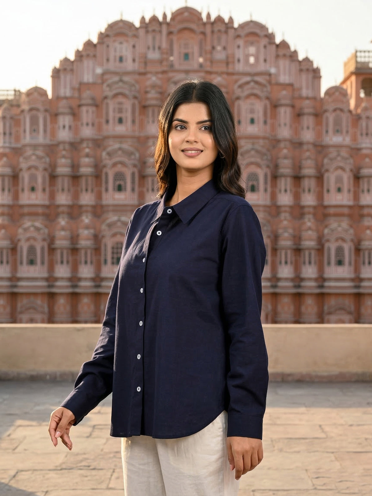 NavyBlue Airy Linen Shirt