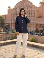 NavyBlue Airy Linen Shirt