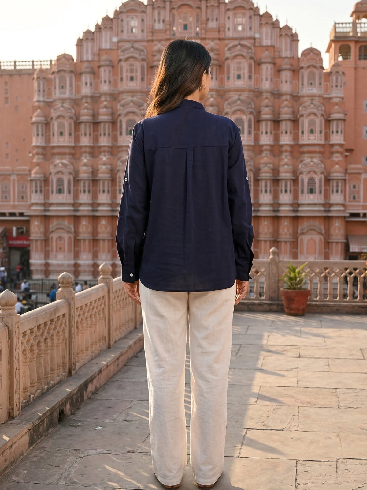 NavyBlue Airy Linen Shirt