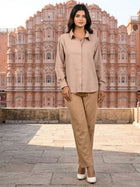 Peach Airy Linen Shirt