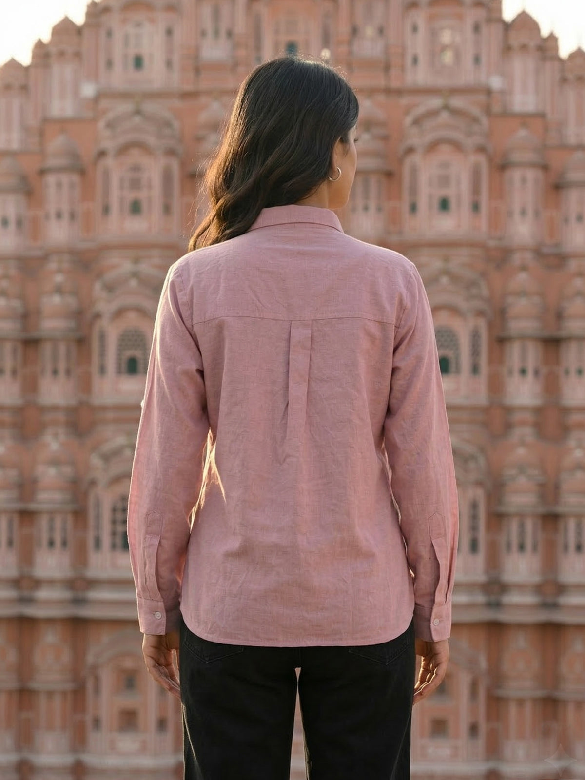 Pink Airy Linen Shirt