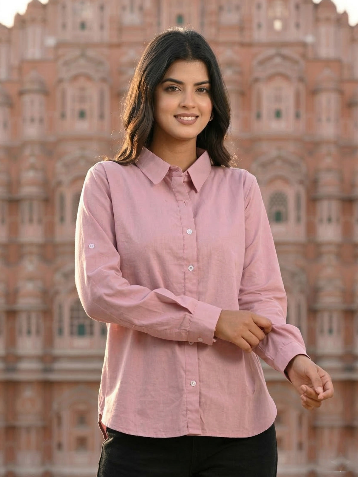 Pink Airy Linen Shirt
