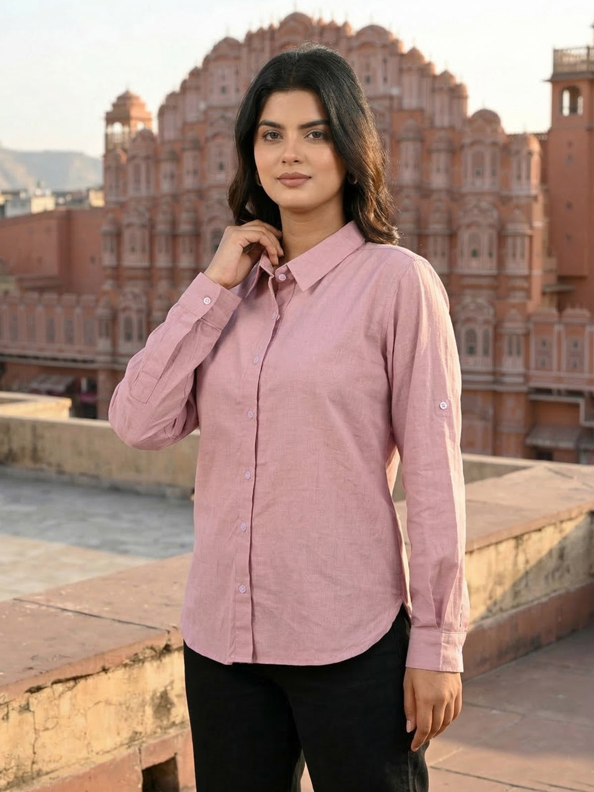 Pink Airy Linen Shirt