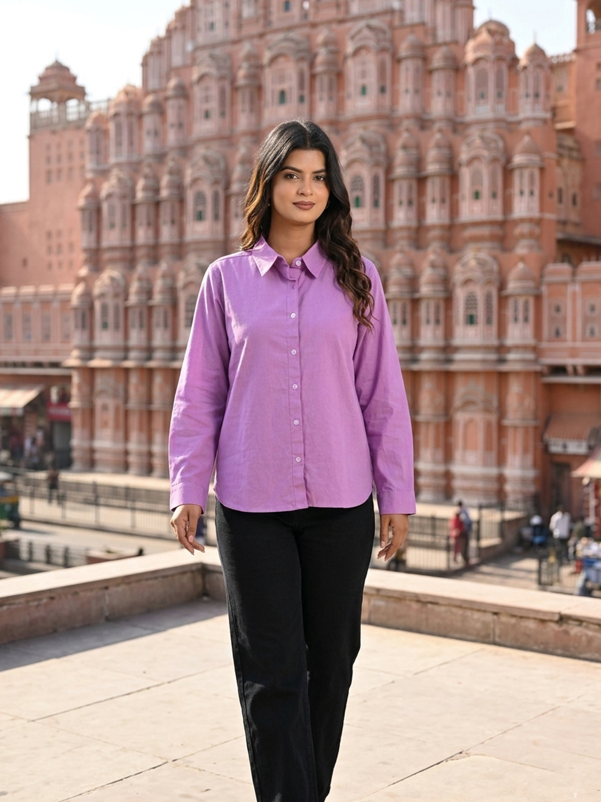 Purple Airy Linen Shirt