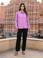 Purple Airy Linen Shirt