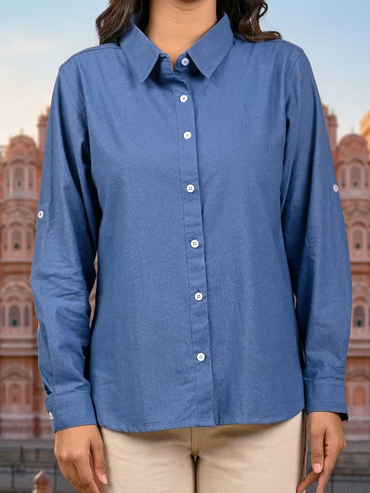TealBlue Airy Linen Shirt