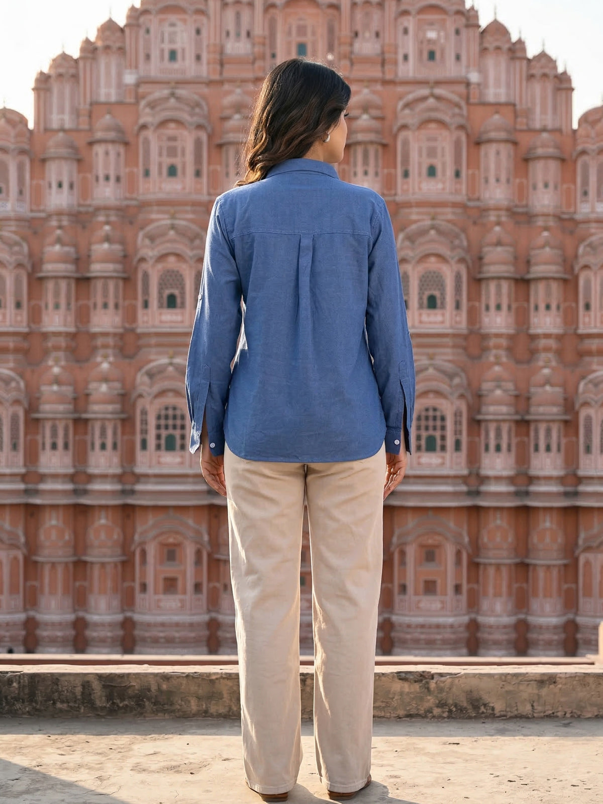 TealBlue Airy Linen Shirt