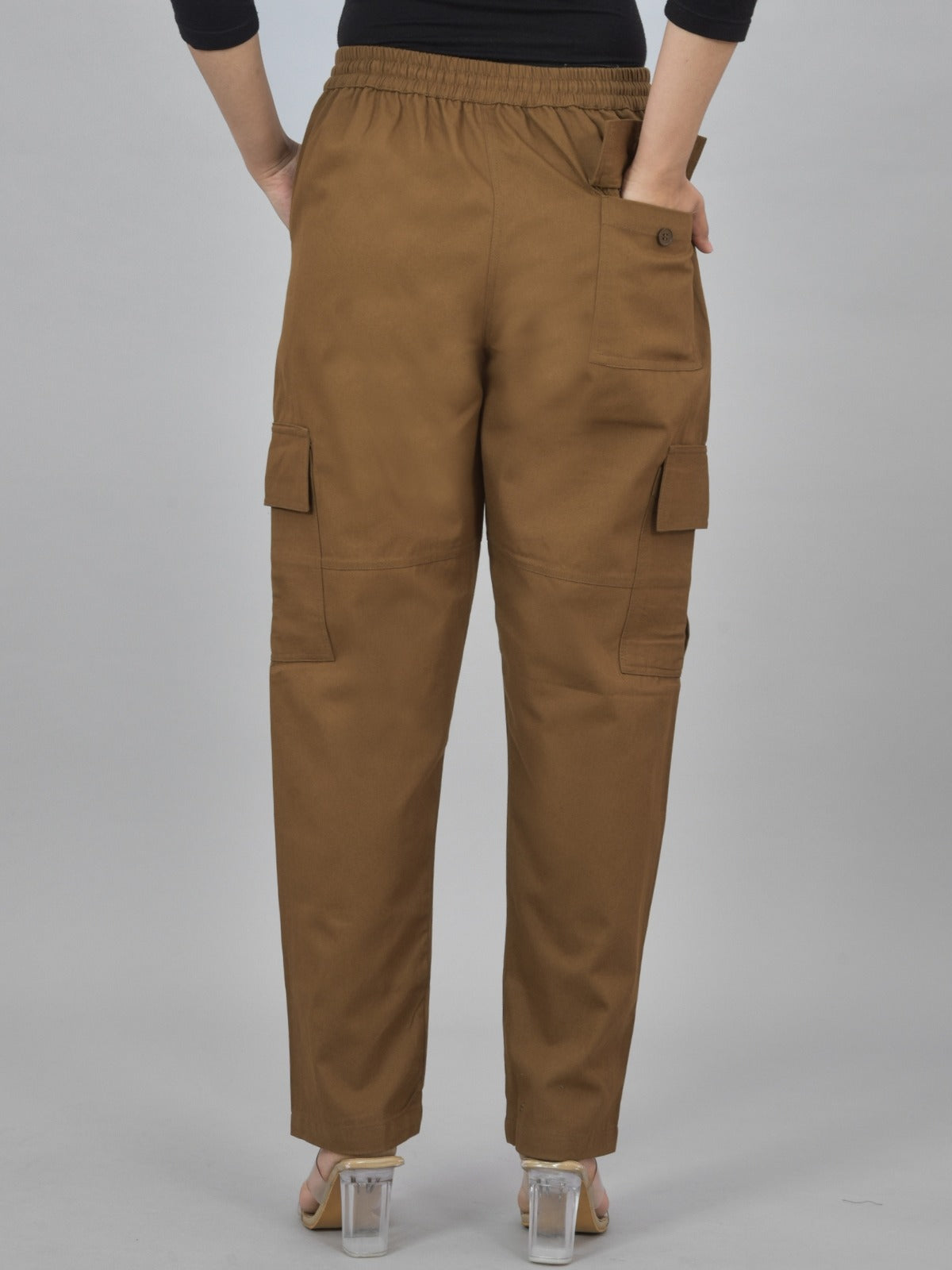 Brown 5 Pocket Twill Straight Cargo Pant